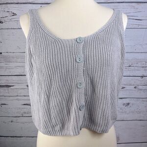 Women’s Gray Cropped Tank Blouse